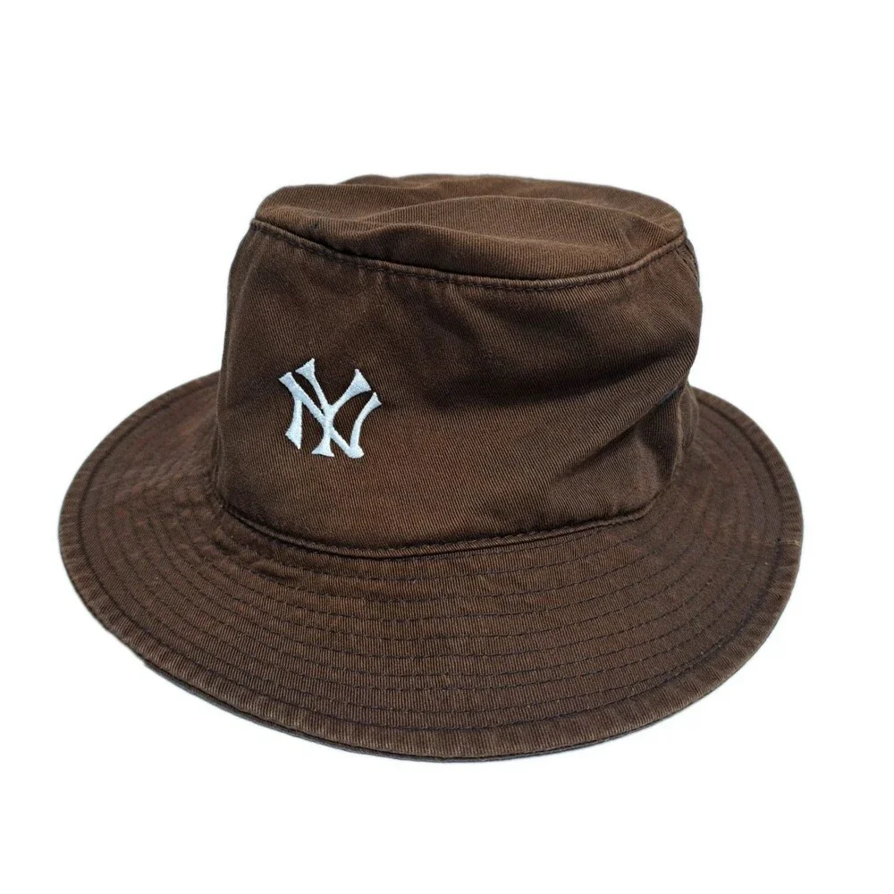 New York Yankees American Needle Mens Bucket Hat Brown Cotton Size Small/Medium